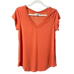 Naked Zebra orange salmon color soft comfy basic casual short sleeve shirt Med